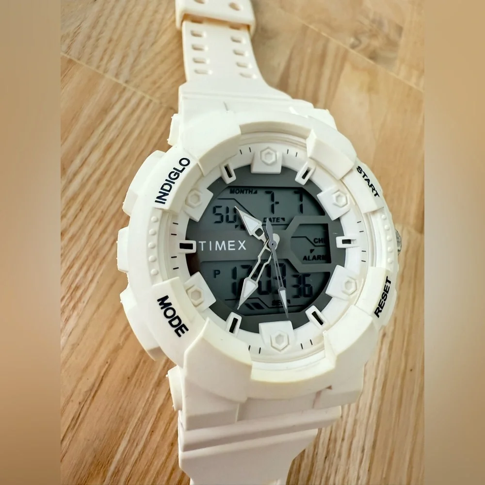 Timex TW5M22400 Men's The HQ DGTL Chronograph Resin Strap white Watch